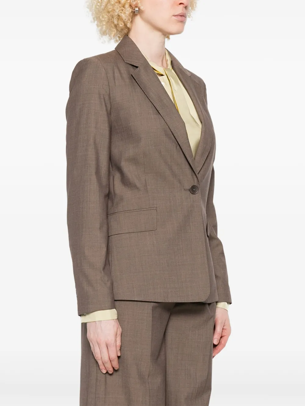 Joseph Single-breasted Wool Blazer In Brown