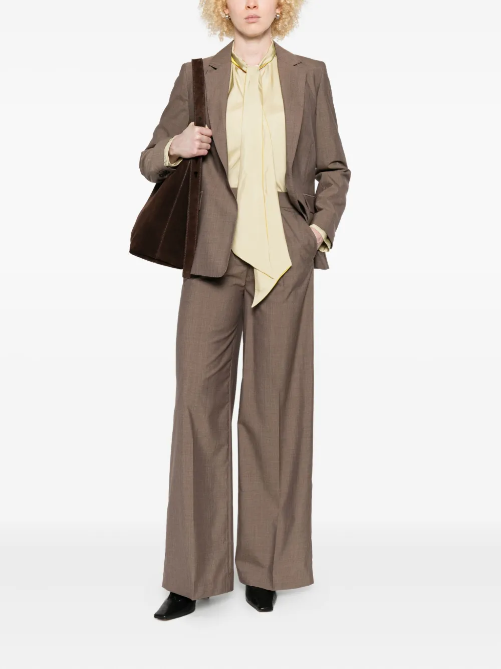 JOSEPH Alanel pleated-front trousers - Bruin