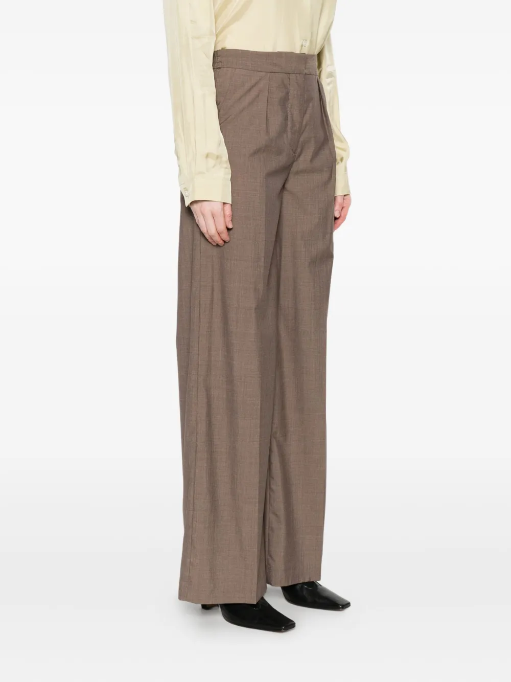 Joseph Alanel Pleated-front Trousers In Brown