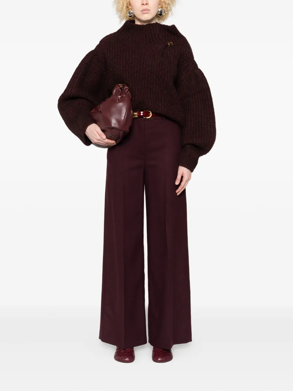 JOSEPH Alana pleated-front trousers - Bruin