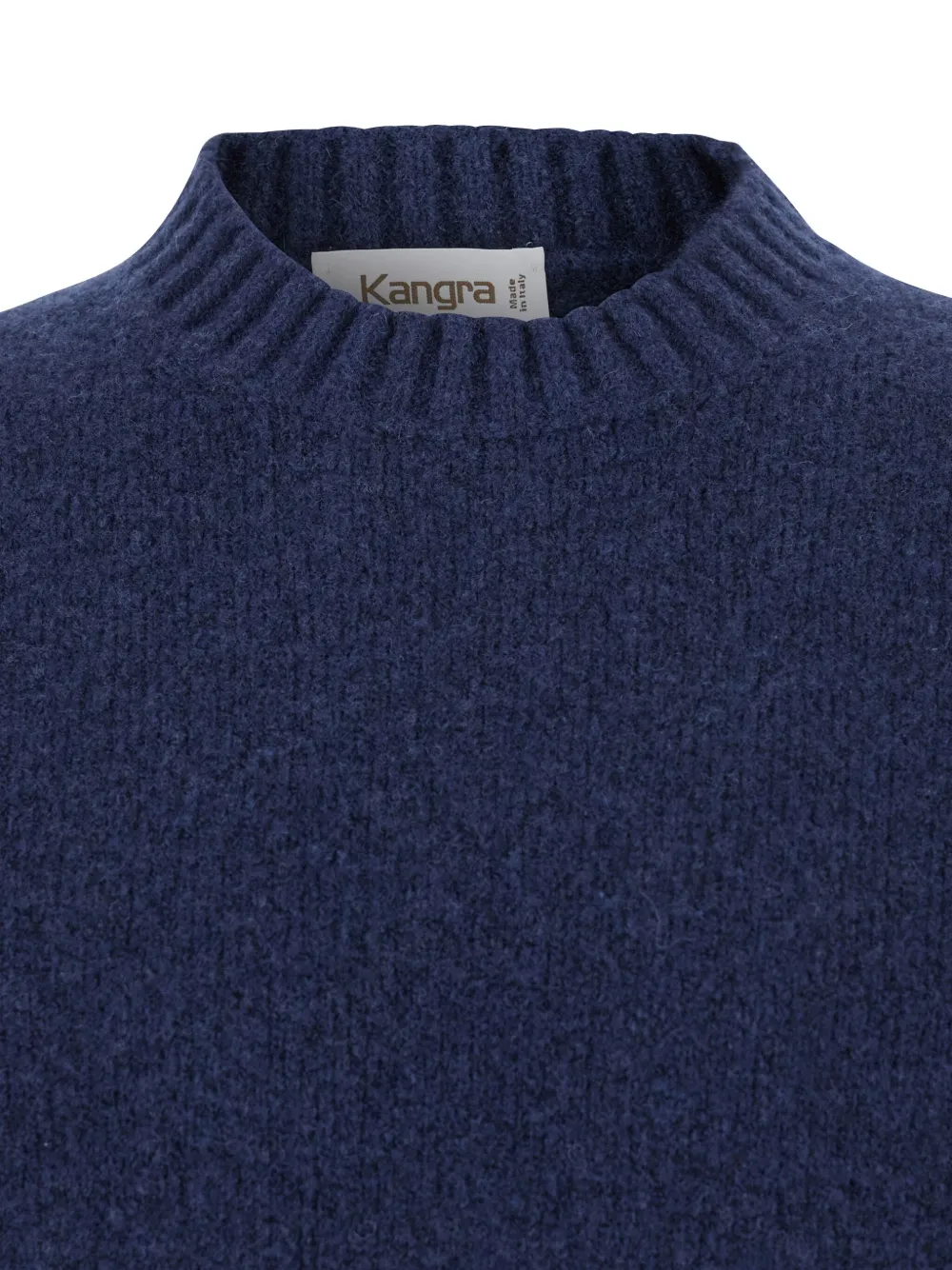 Kangra Cashmere Blue Crewneck Sweater In Wool Man In Blue
