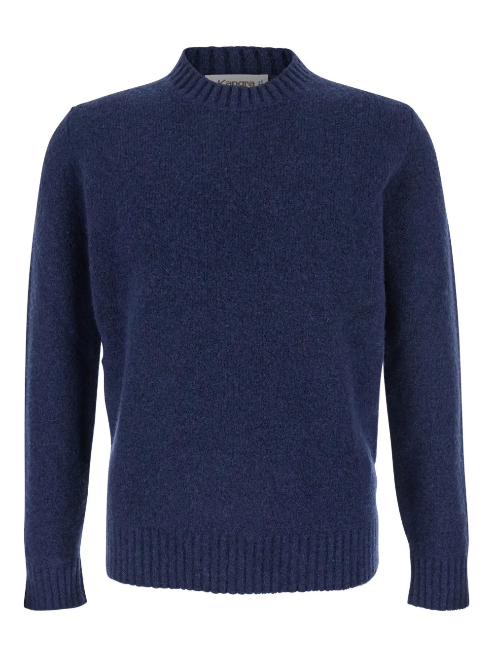 Kangra Cashmere Blue Crewneck Sweater In Wool Man In Blue