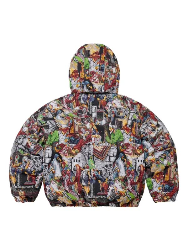 Supreme x Bless Tapestry Puffer Jacket | Black | FARFETCH