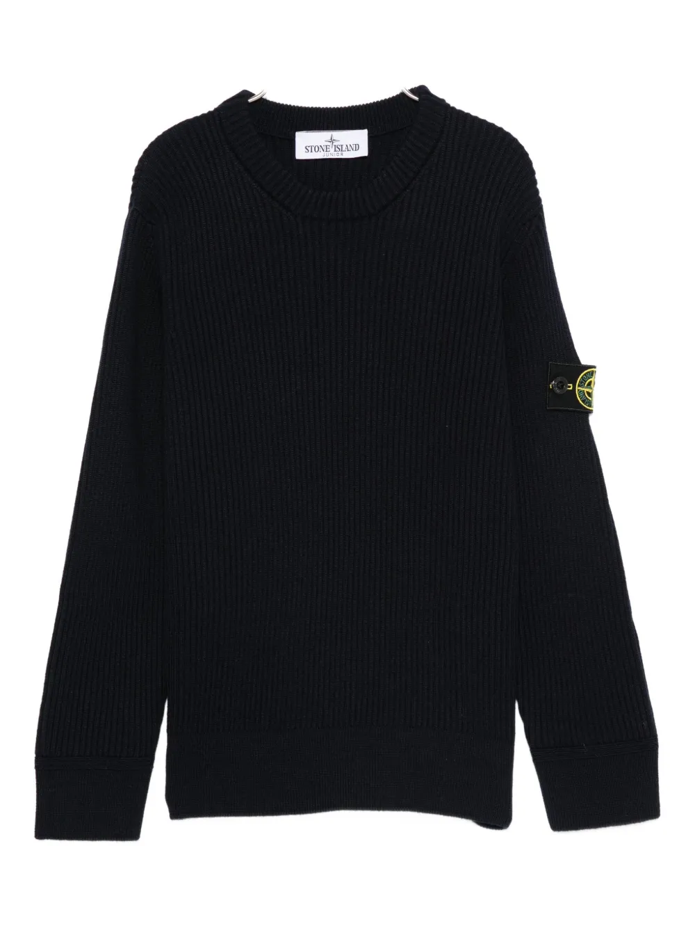 Stone Island Junior ribbed logo-patch sweater - ブラック Stone Island Junior ribbed logo-patch sweater - ブラック