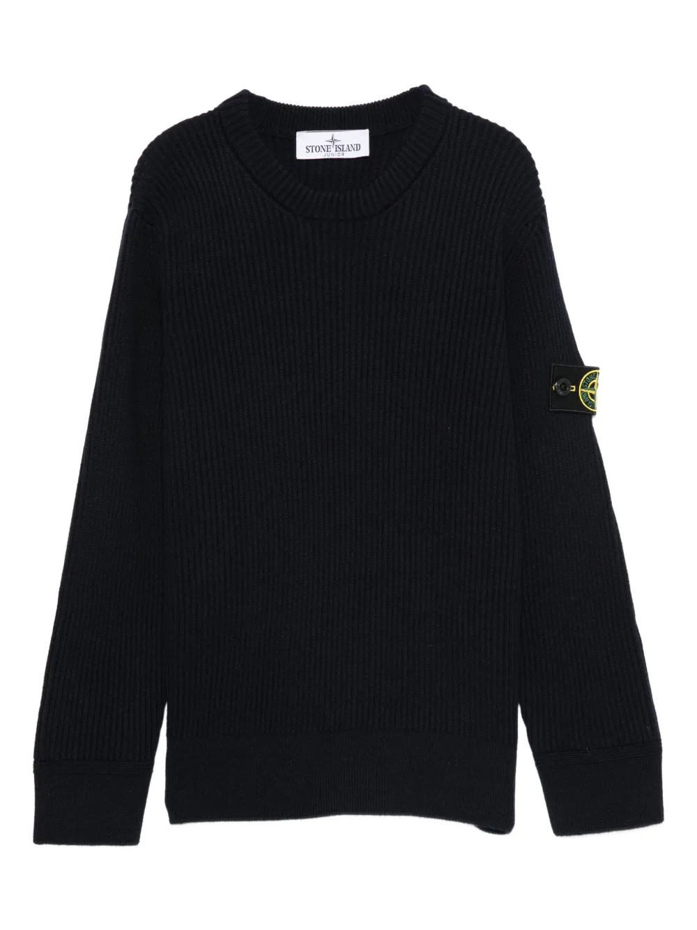 Stone Island Junior ribbed logo-patch sweater | Black | Image 1
