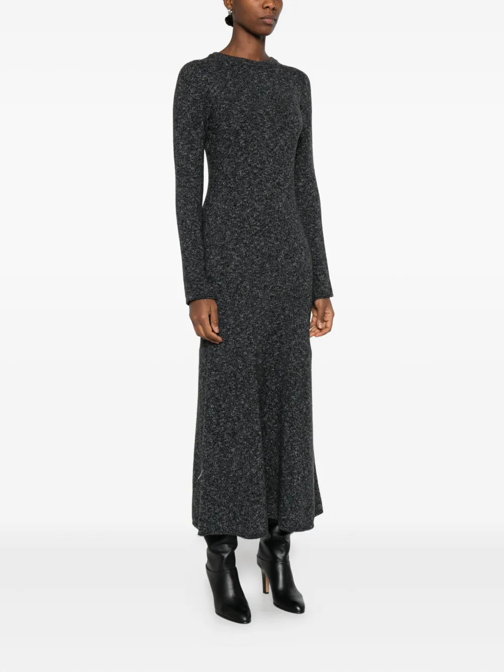 Drykorn Flared jurk met lange mouwen Grijs