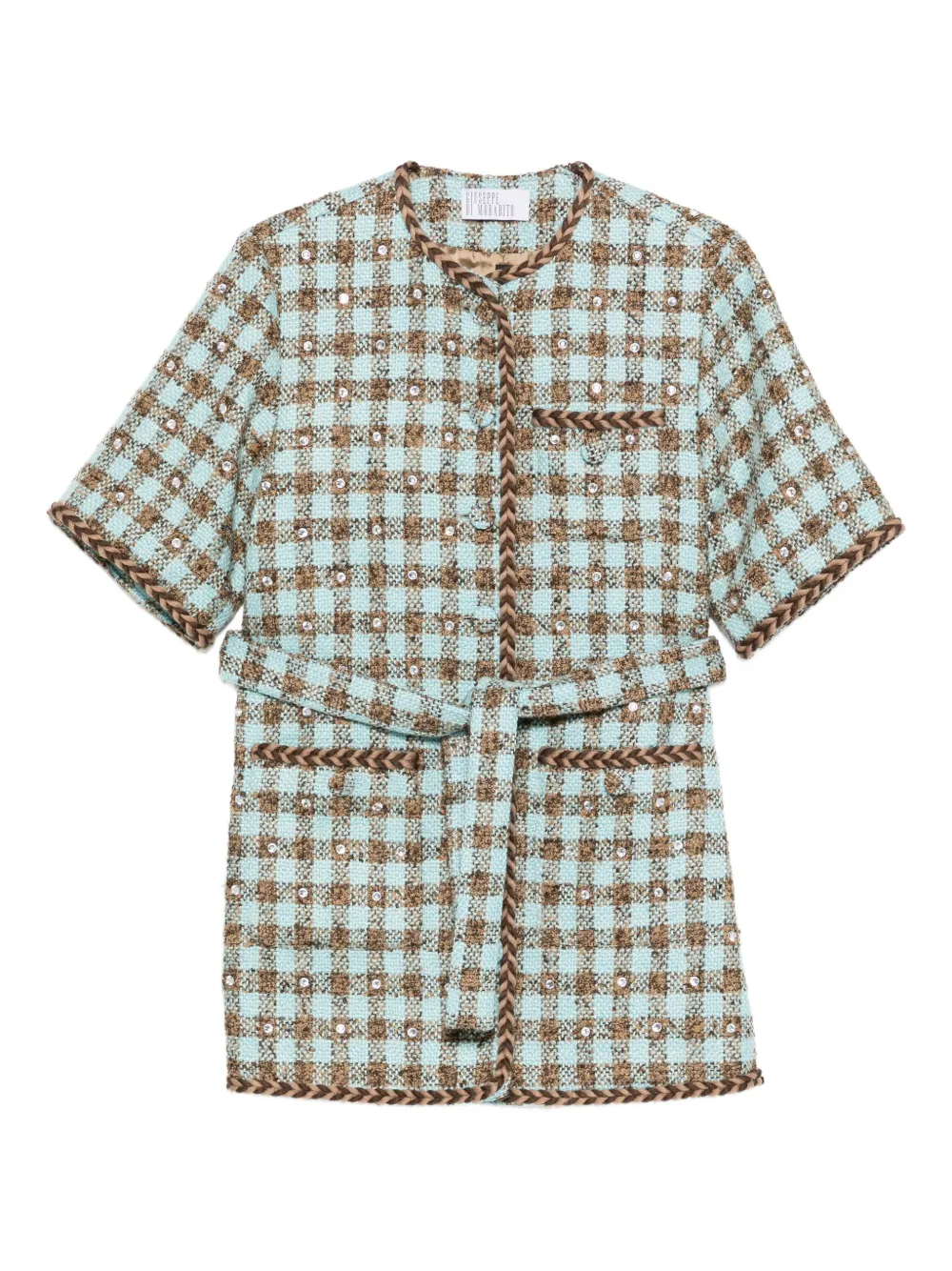 Giuseppe Di Morabito check-pattern belted dress | Blue | Image 1