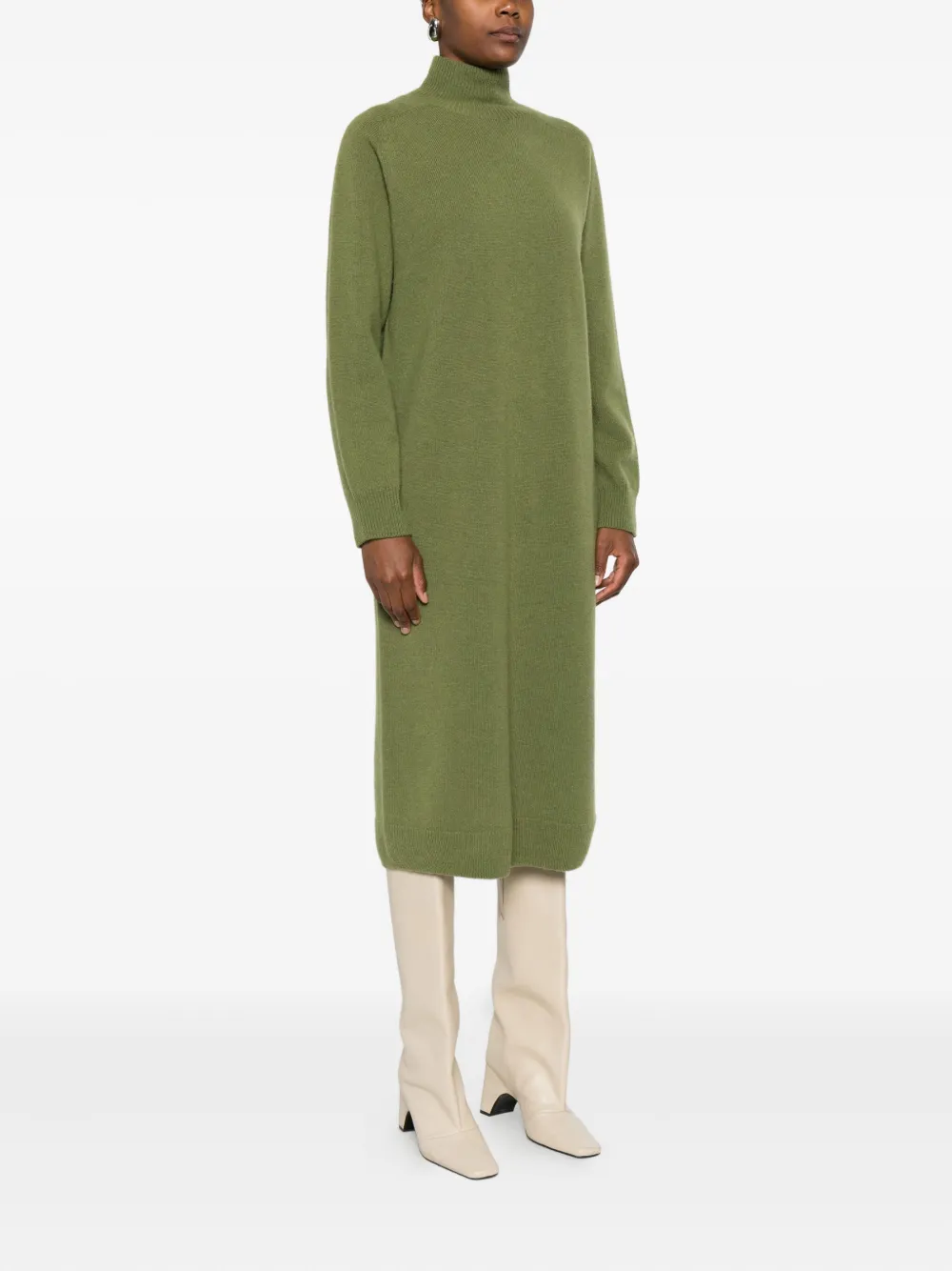 Drykorn Alinoy Knitted Midi Dress In Green