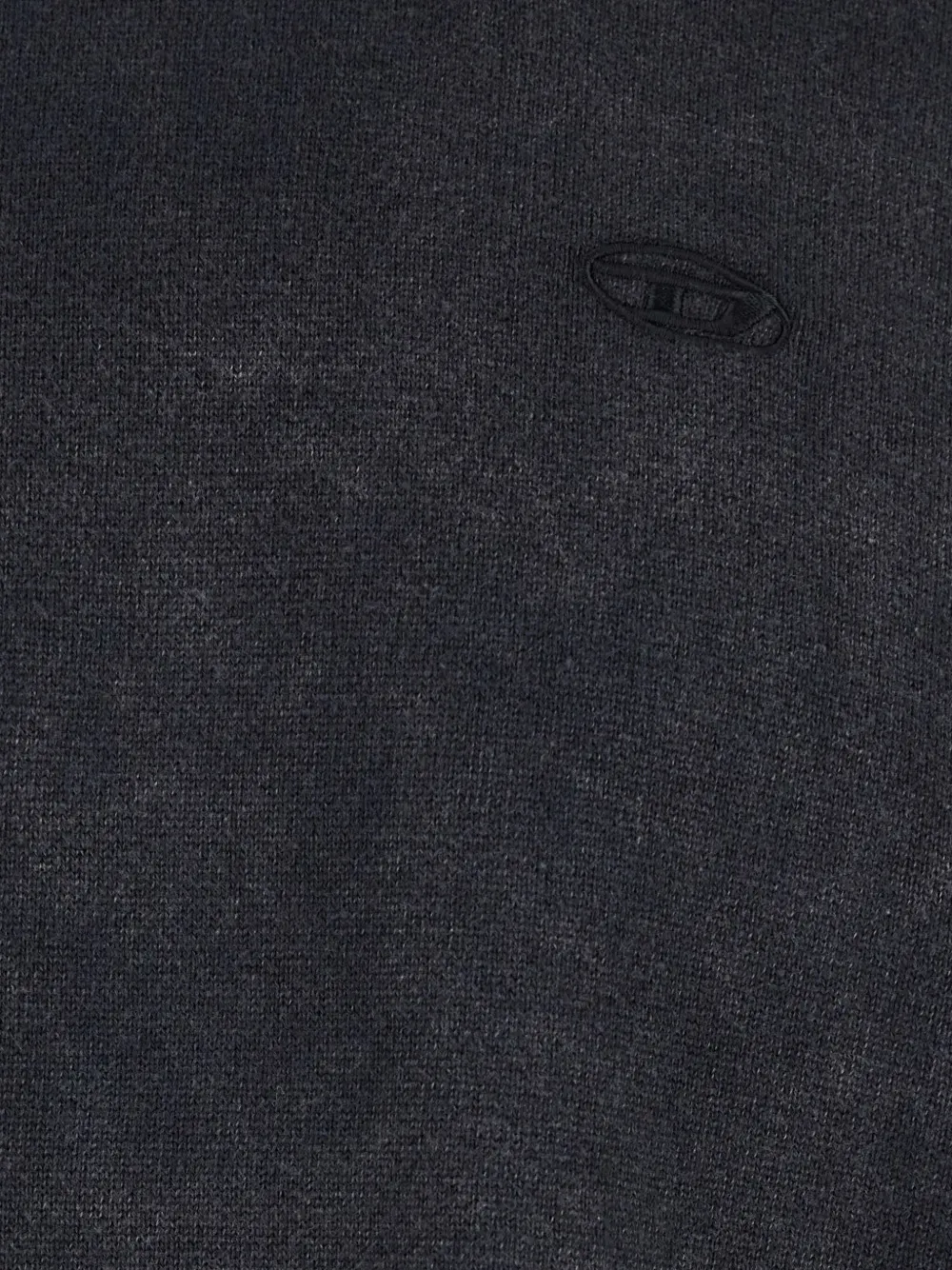 Diesel K-bennie Grey Crewneck T-shirt With Logo Embroidery On The Front In Cotton Man In Black