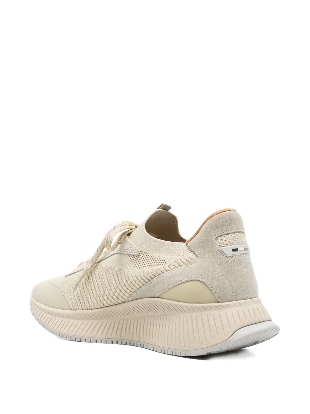 Hugo Boss Ribbed Sneakers In Neutral
