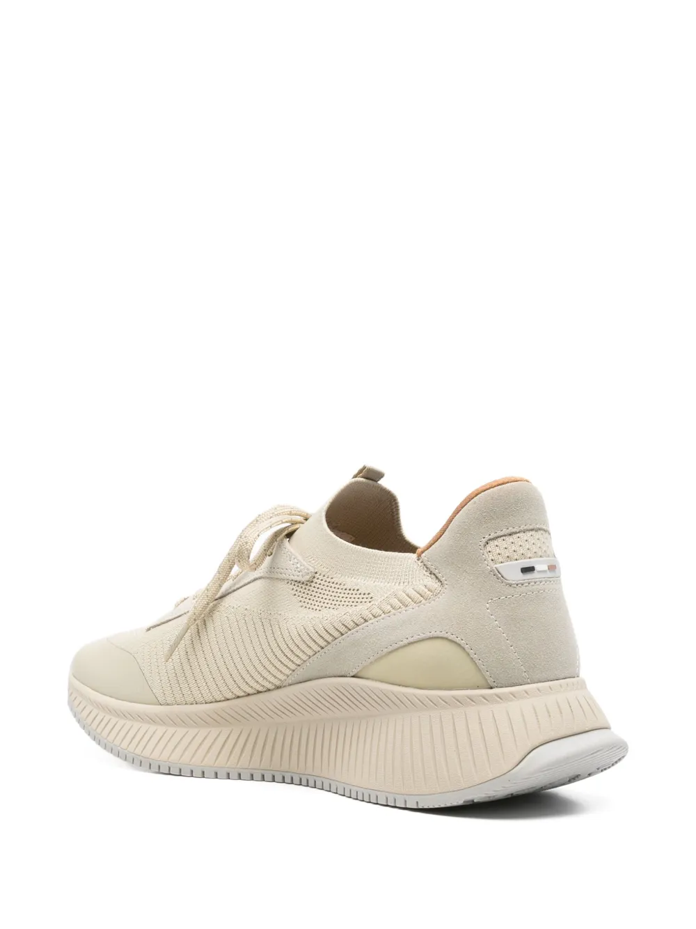 BOSS Geribbelde sneakers Beige