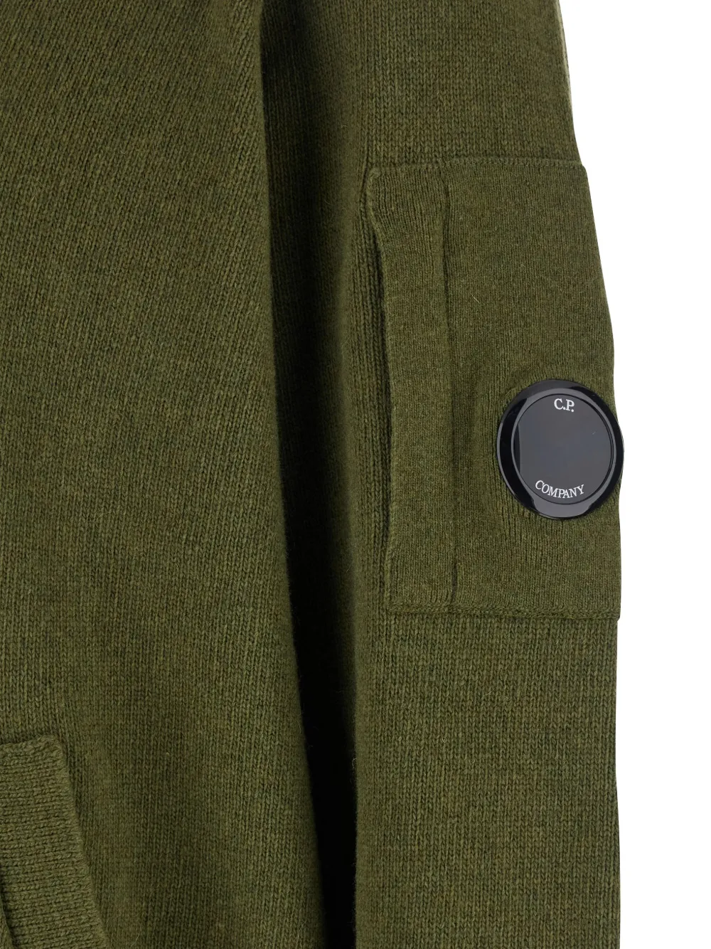 C.P. Company Vest met rits van wolblend Groen