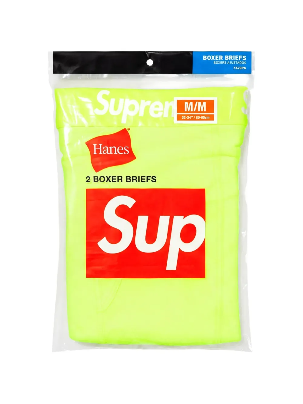 Supreme x Hanes twee boxershorts met logoband Geel