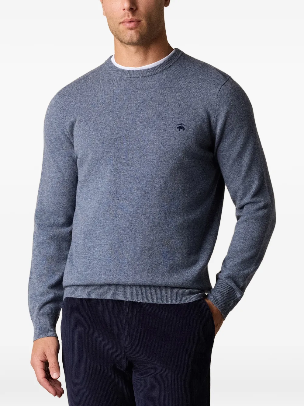 Brooks Brothers Lamswollen trui met ronde hals Grijs