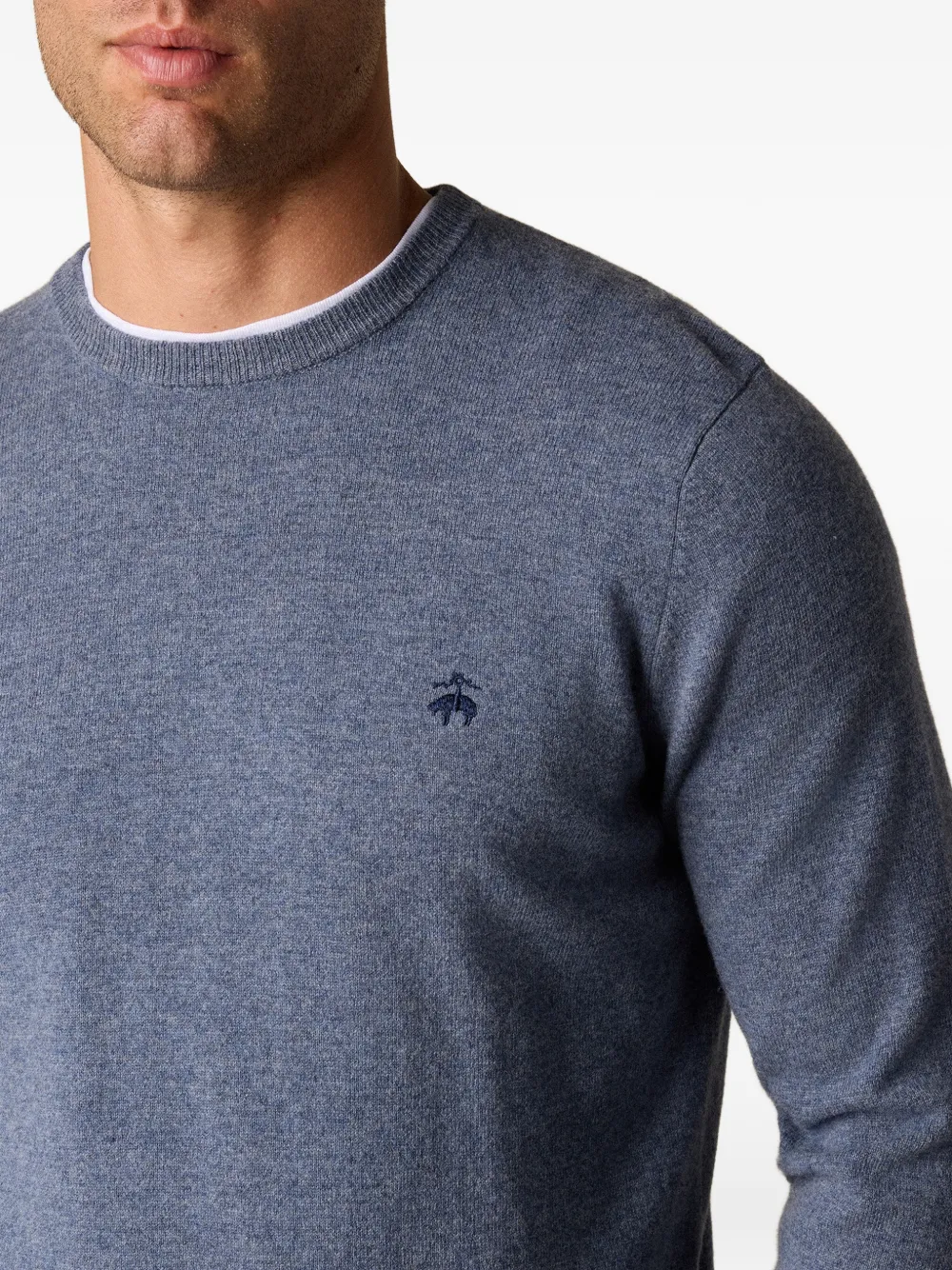 Brooks Brothers Lamswollen trui met ronde hals Grijs