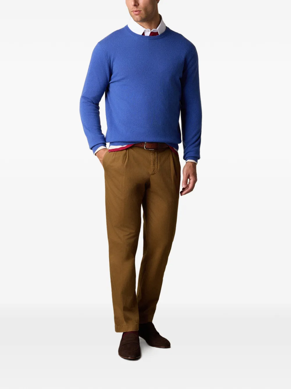 Brooks Brothers Kasjmier trui met ronde hals Blauw