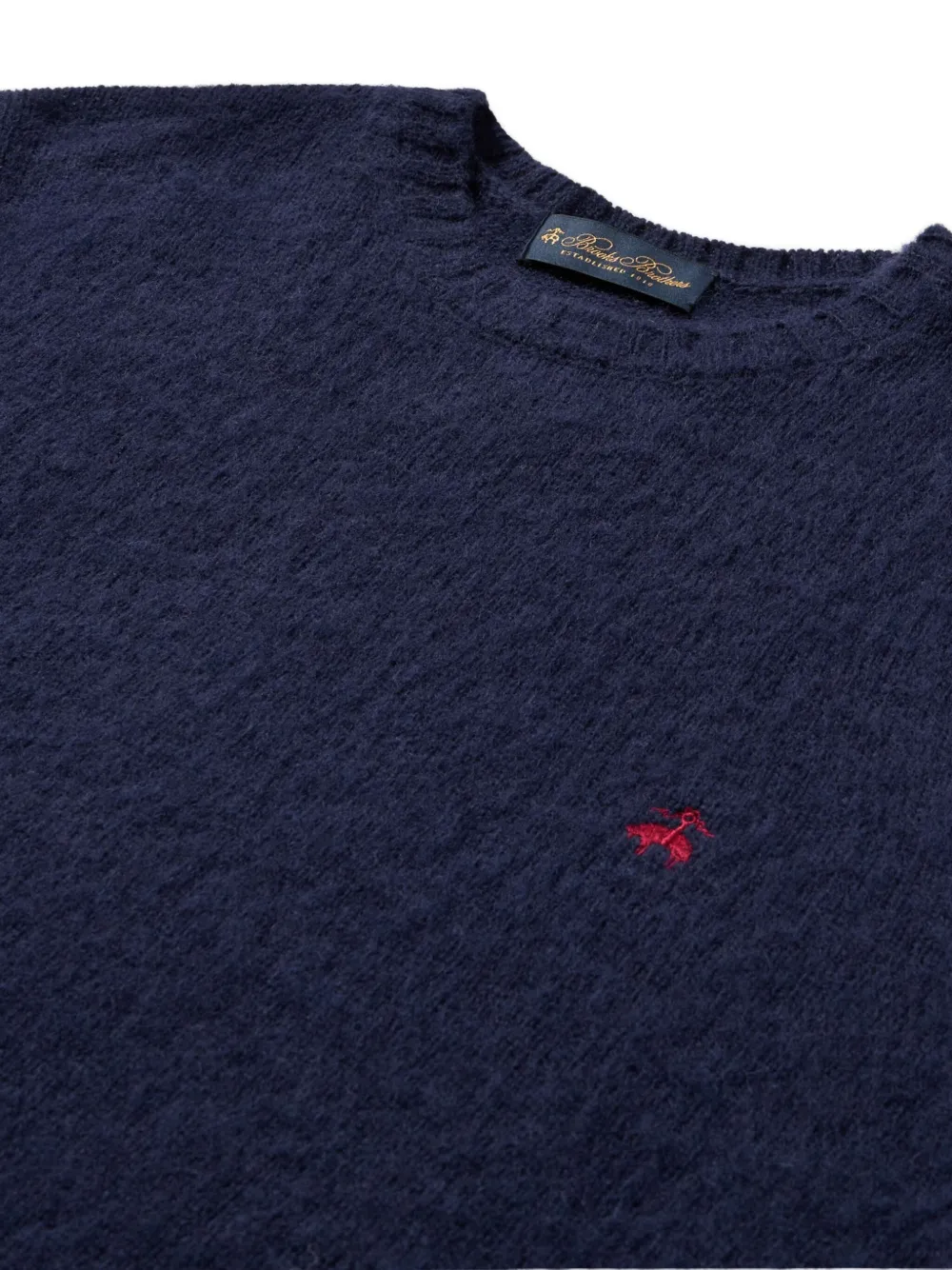 Brooks Brothers Trui van Shetlandwol met ronde hals Blauw