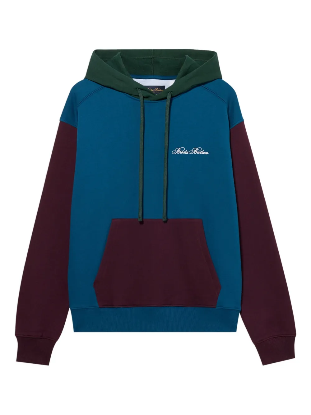 Brooks Brothers logo-embroidery hoodie - Blu