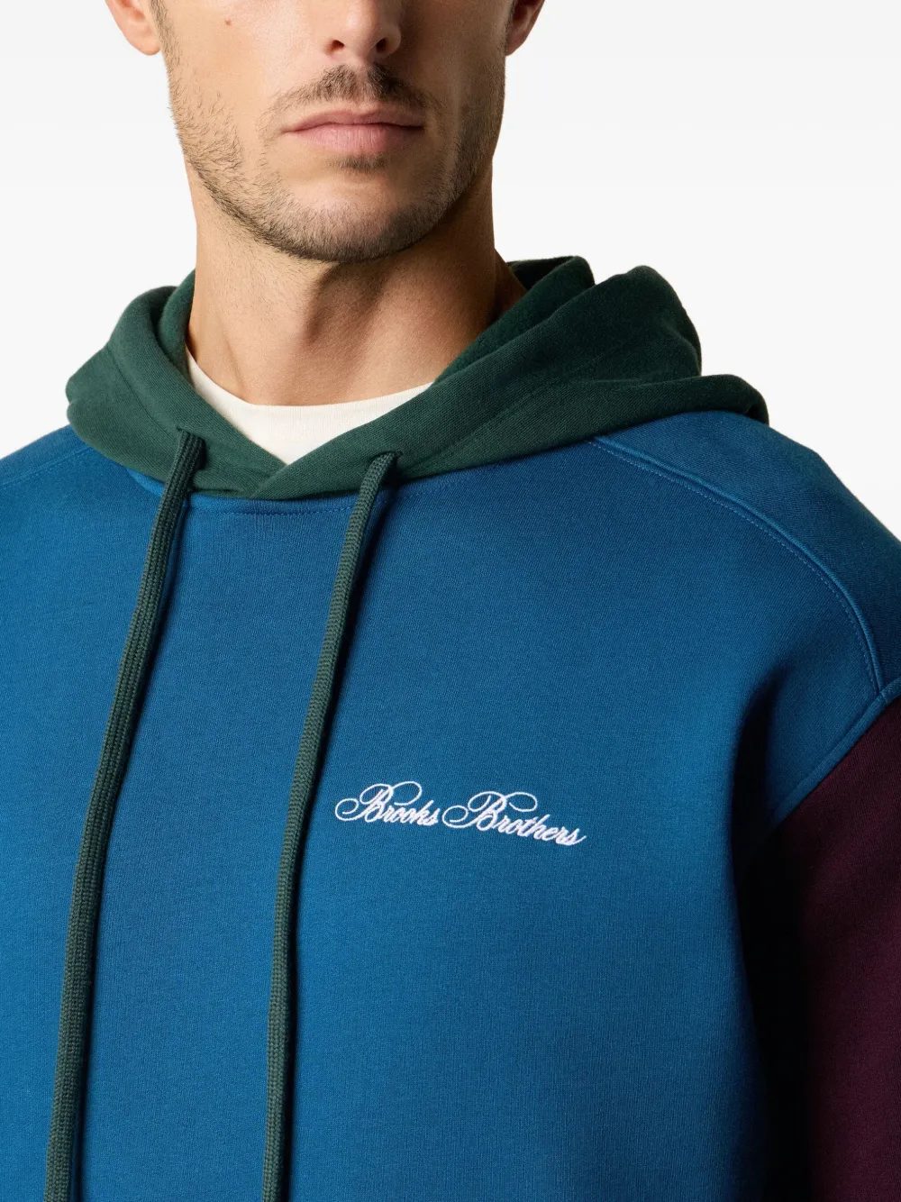 Brooks Brothers Hoodie met geborduurd logo Blauw