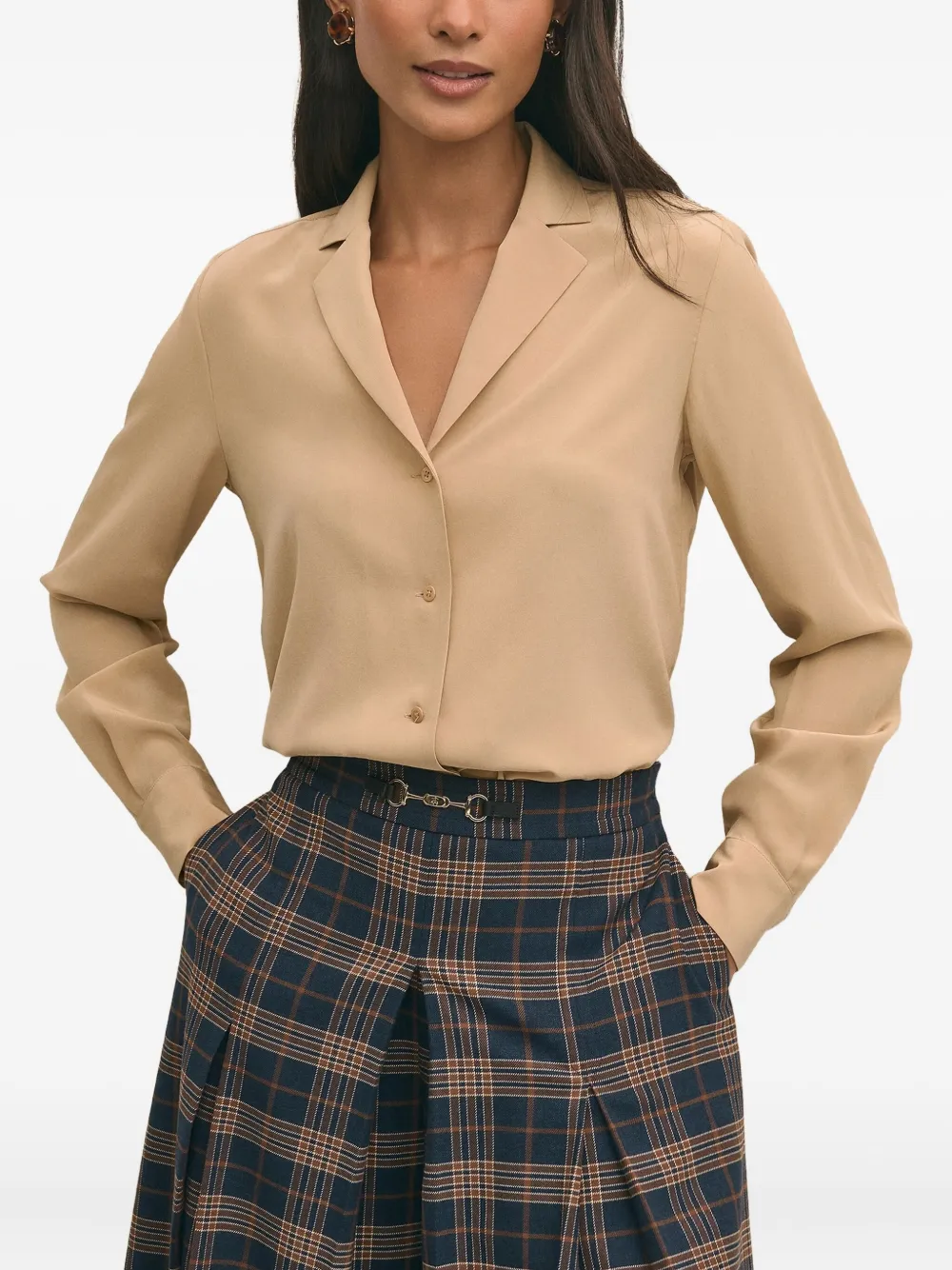 Brooks Brothers Zijden blouse Beige