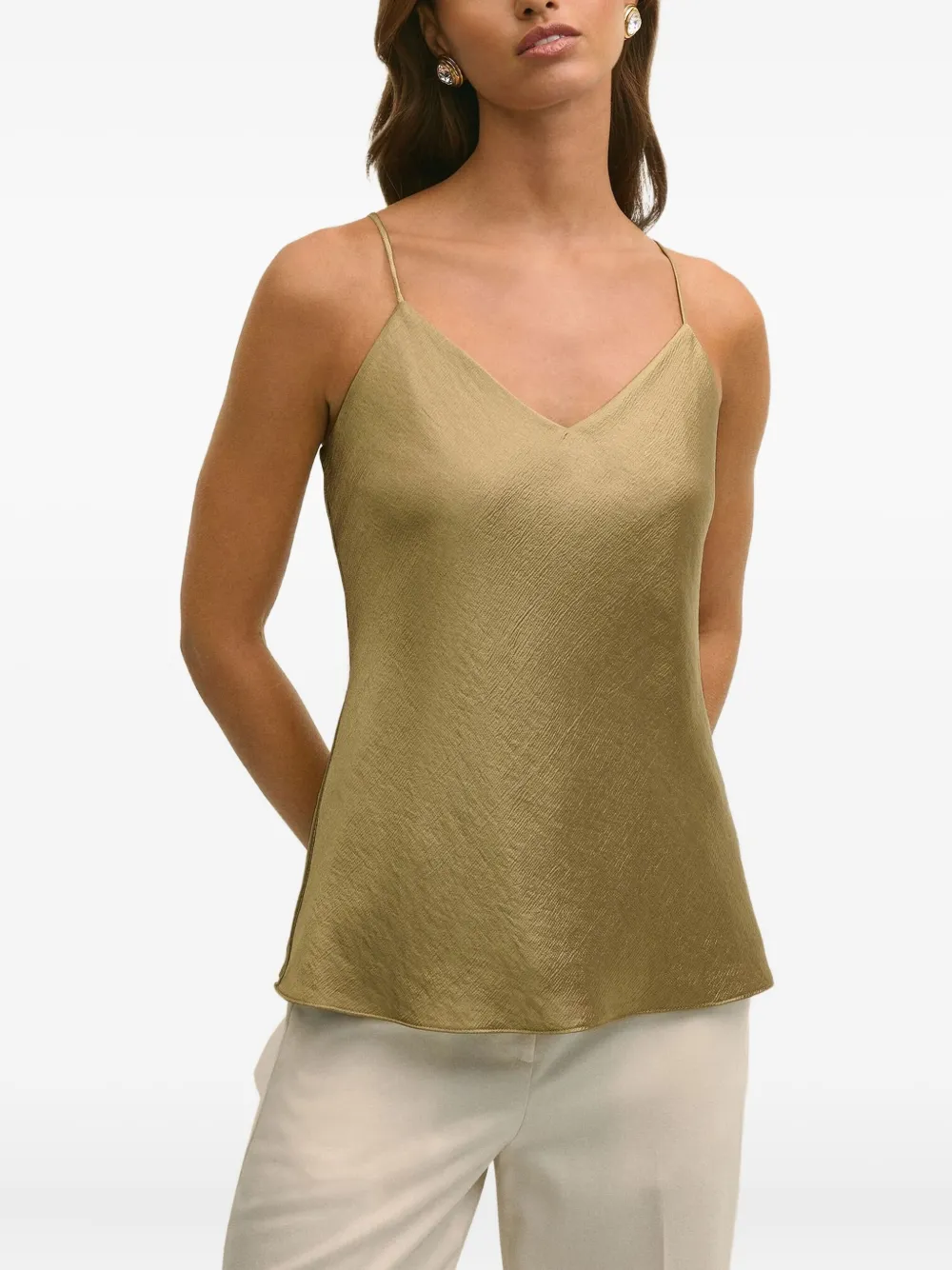 Brooks Brothers Top con scollo a V - Oro