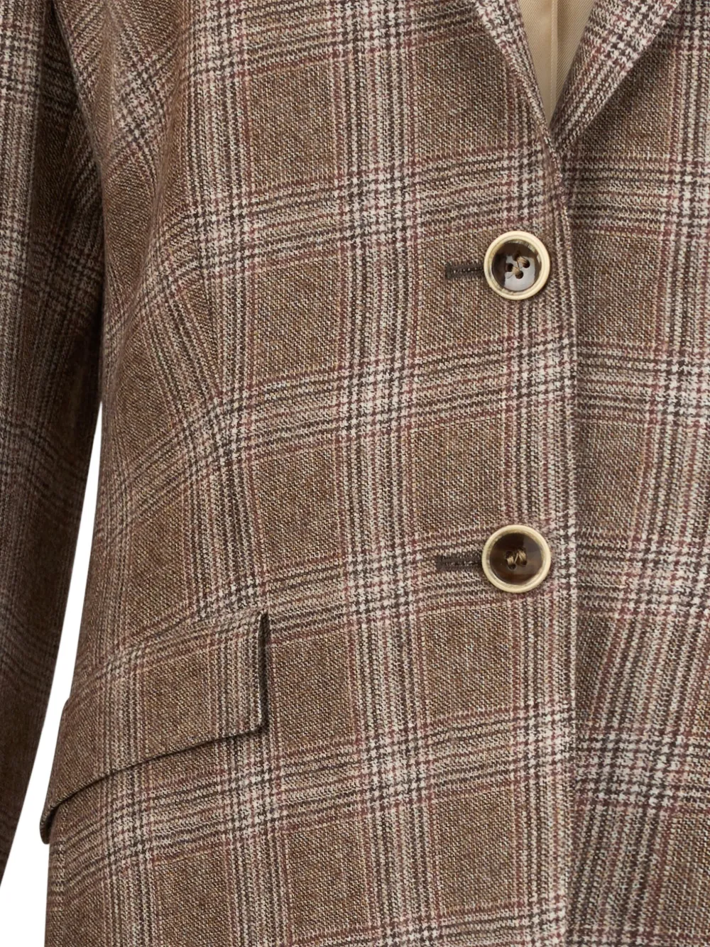  Brooks Brothers Checked-pattern Virgin-wool Blazer - Brown 
