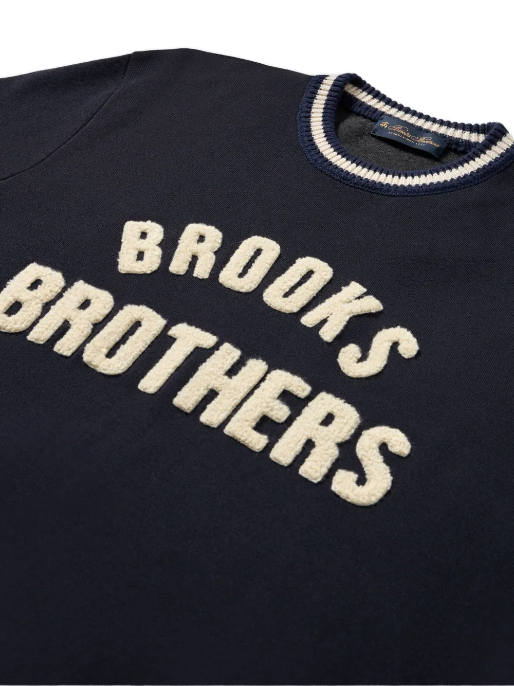 Brooks Brothers Sweater met geborduurd logo en geribbelde afwerking - Zwart