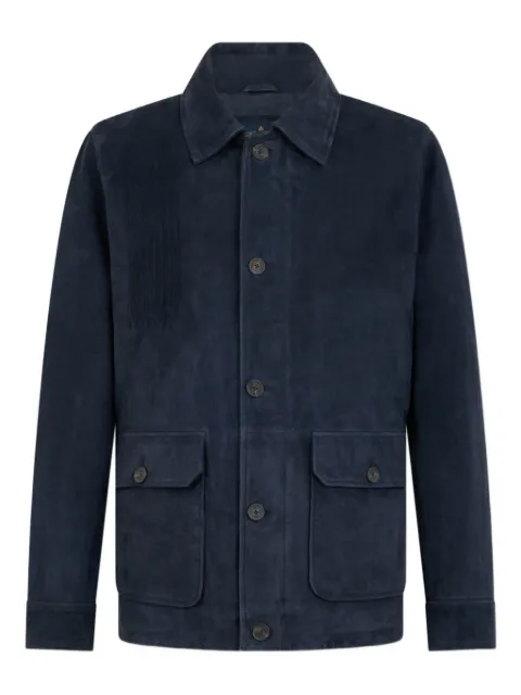 Brooks Brothers button-fastening suede overshirt jacket