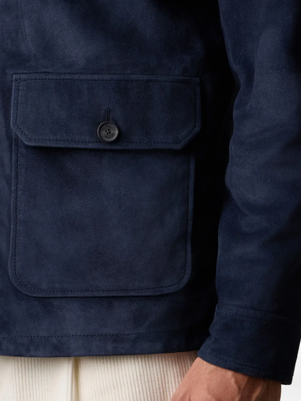 Brooks Brothers Suède shirtjack met knoopsluiting Blauw