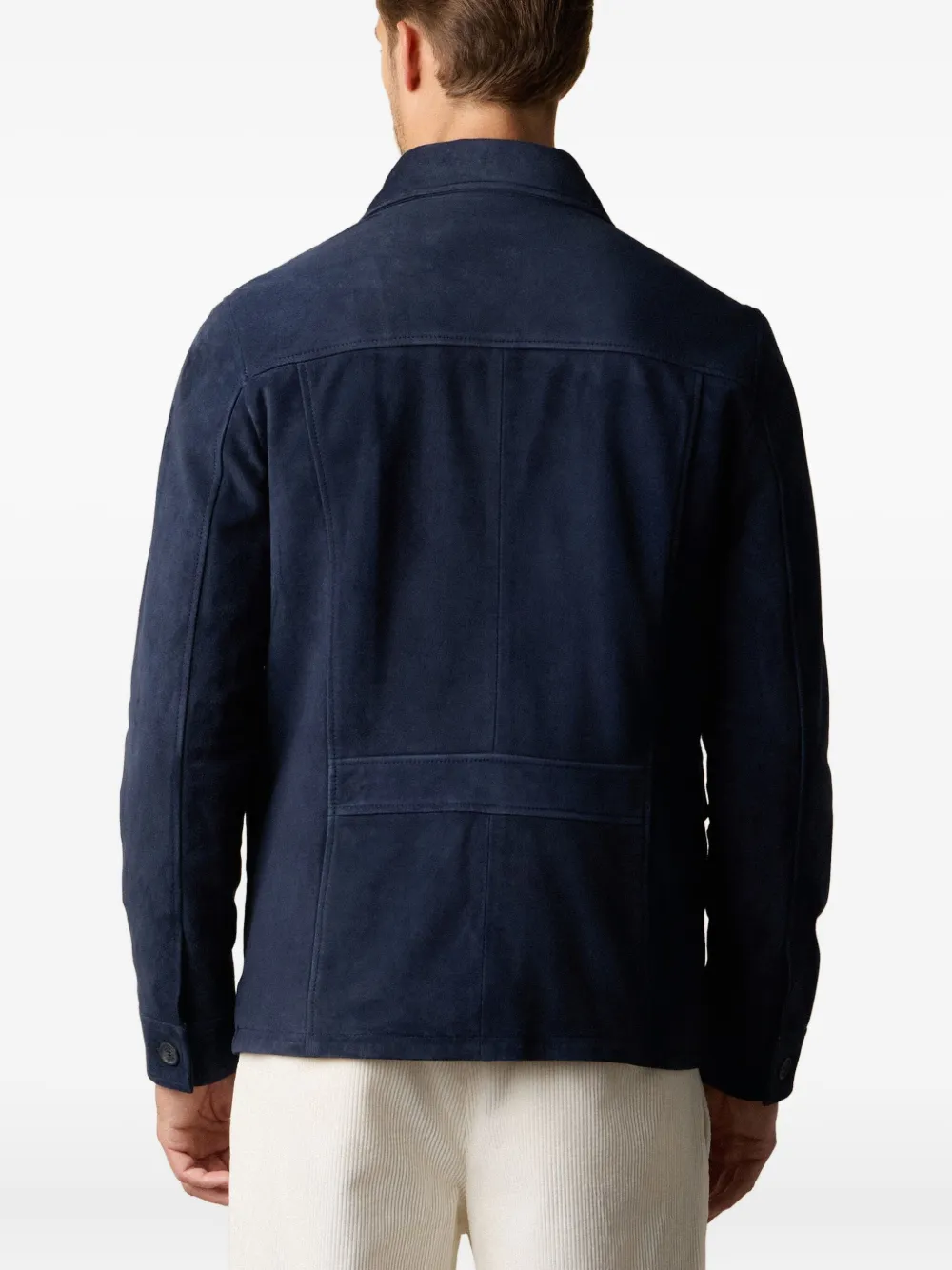 Brooks Brothers Suède shirtjack met knoopsluiting Blauw