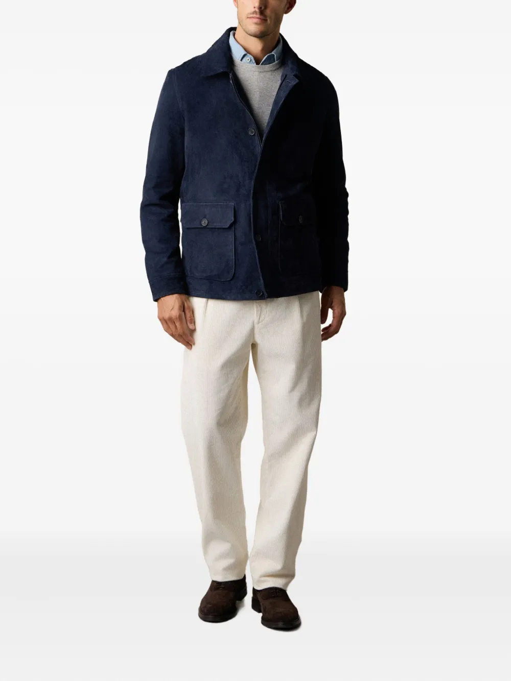 Brooks Brothers button-fastening suede overshirt jacket | Shirt Jackets | Image 2