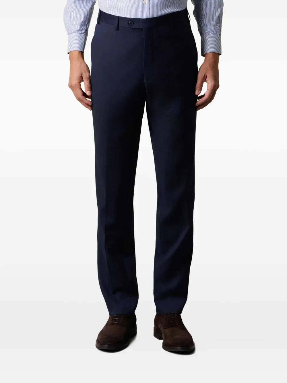 Brooks Brothers Broek van scheerwol Blauw