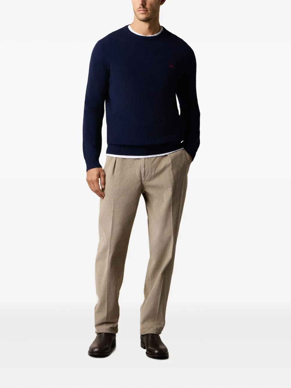 Brooks Brothers Lamswollen trui met ronde hals Blauw
