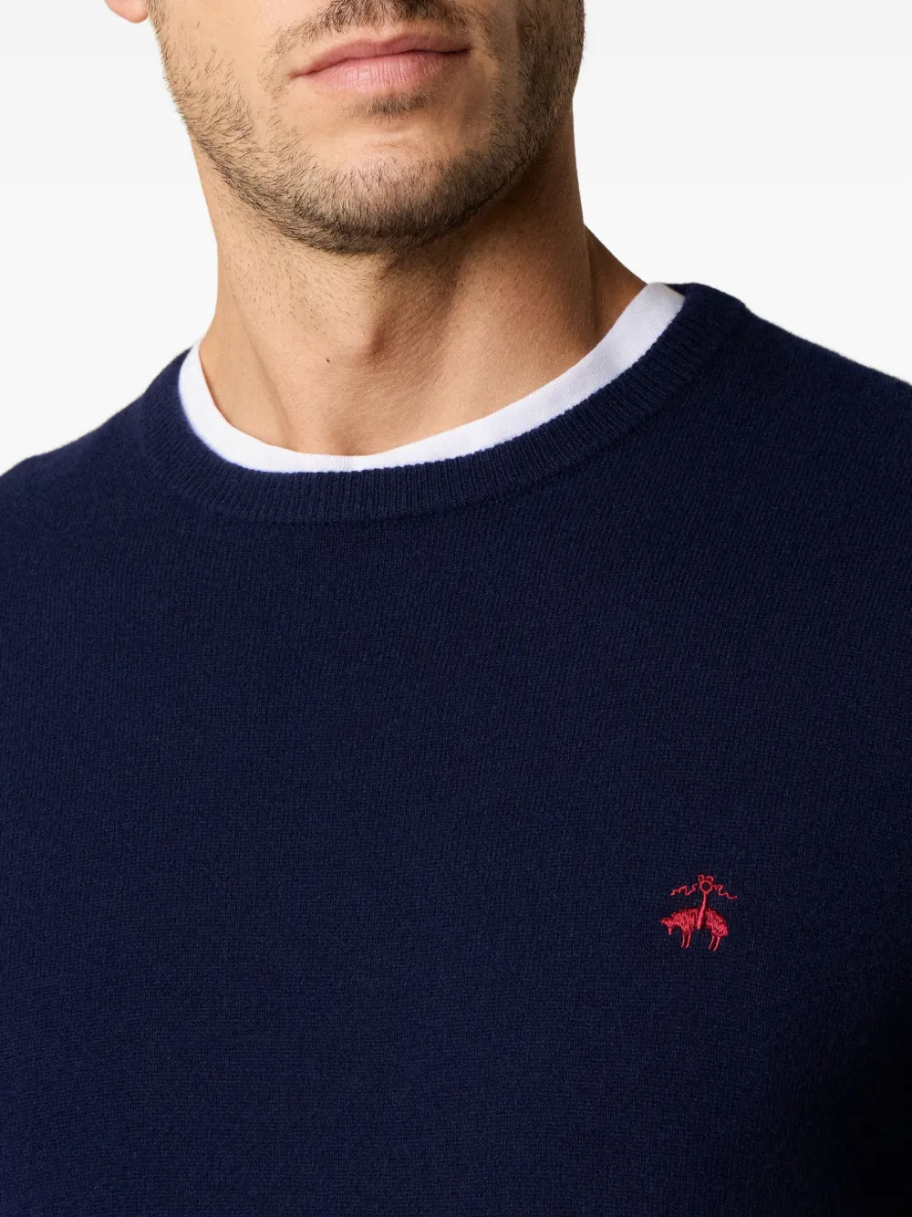 Brooks Brothers Lamswollen trui met ronde hals Blauw