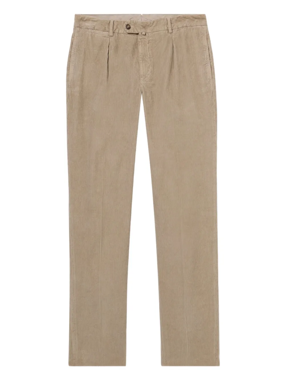 Brooks Brothers Ribfluwelen chino met plooien Beige