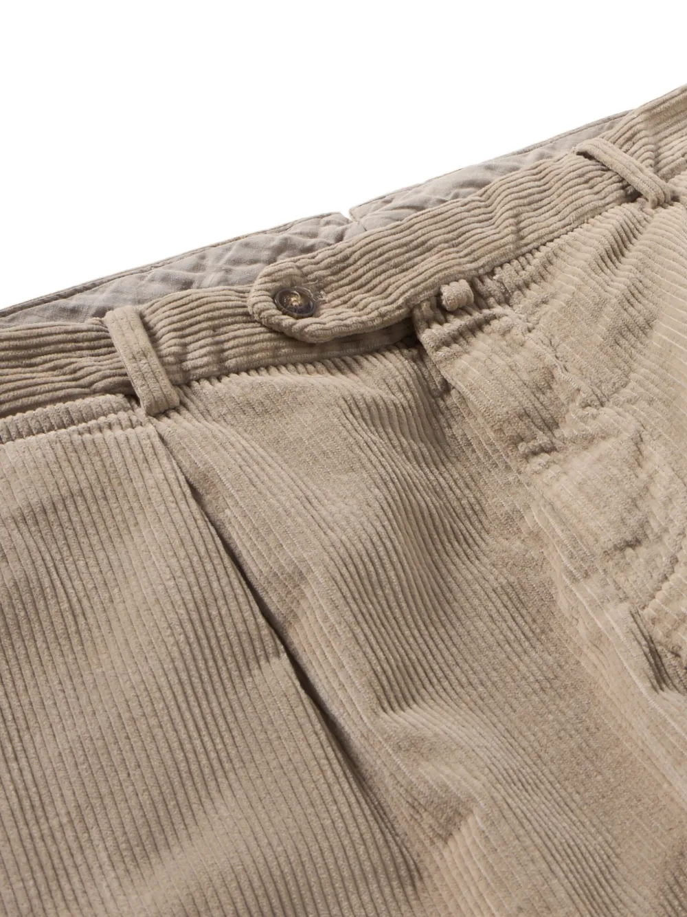 Brooks Brothers pleat corduroy chino trousers - Beige