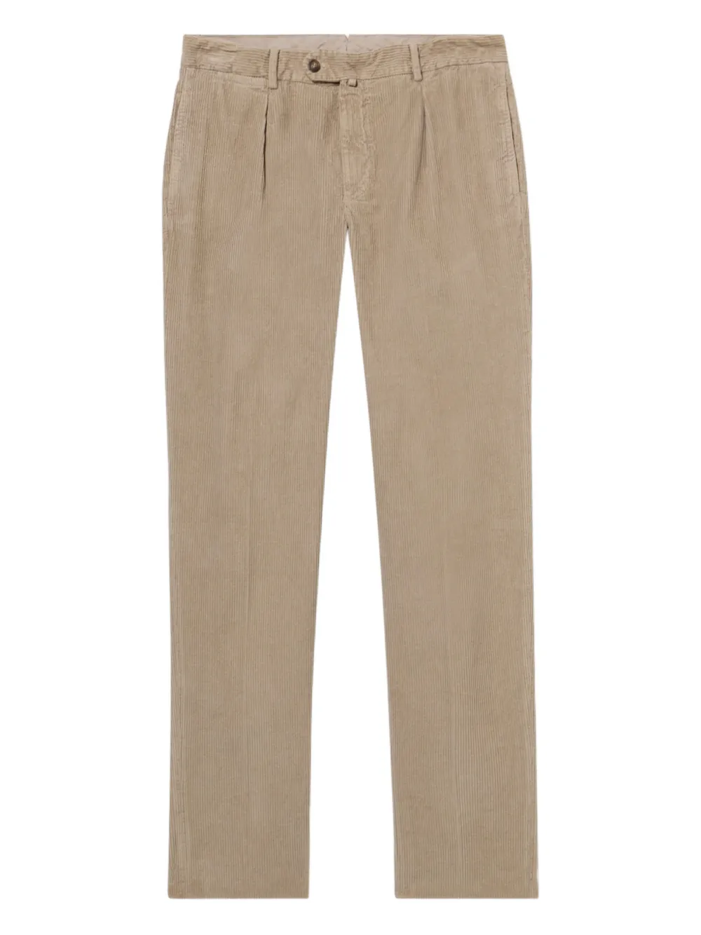 Brooks Brothers Ribfluwelen chino met plooien Beige
