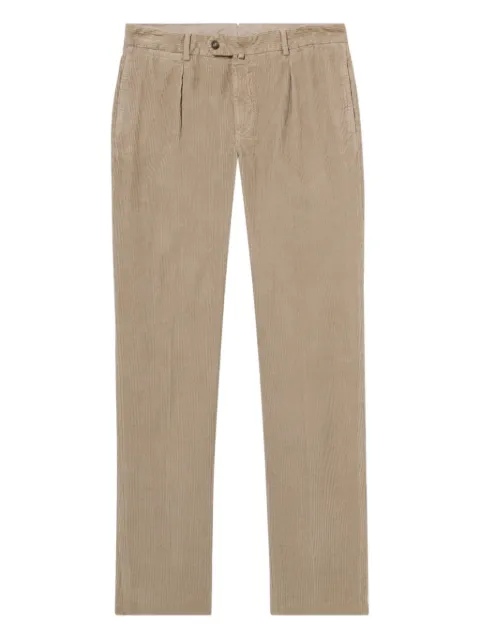 Brooks Brothers pleat-detailed corduroy-textured chino trousers