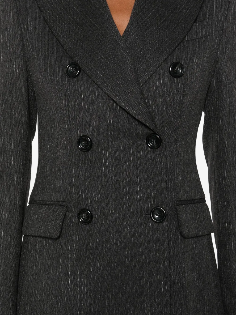 Liu •jo Double-breasted Pinstriped Blazer In Multi