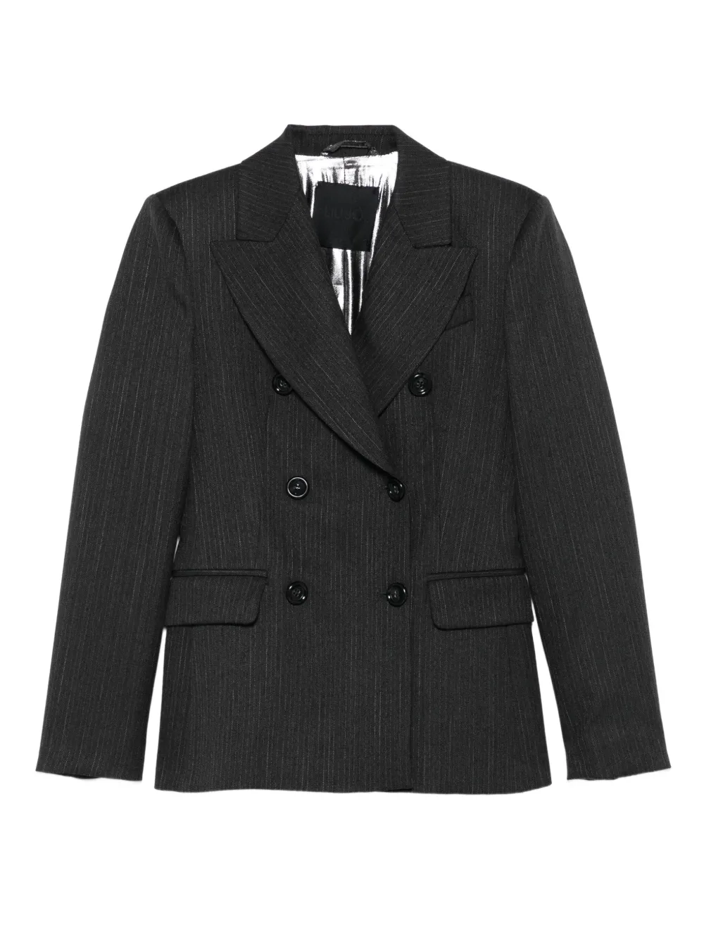 LIU JO pinstripe double-breasted blazer | Grey | Image 1