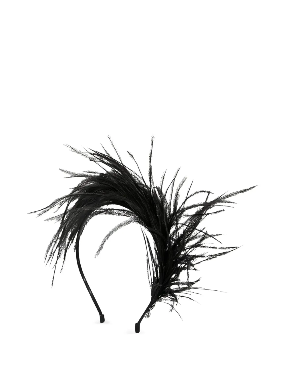 Maison Michel フェザートリム ヘアバンド - ブラック Maison Michel フェザートリム ヘアバンド - ブラック
