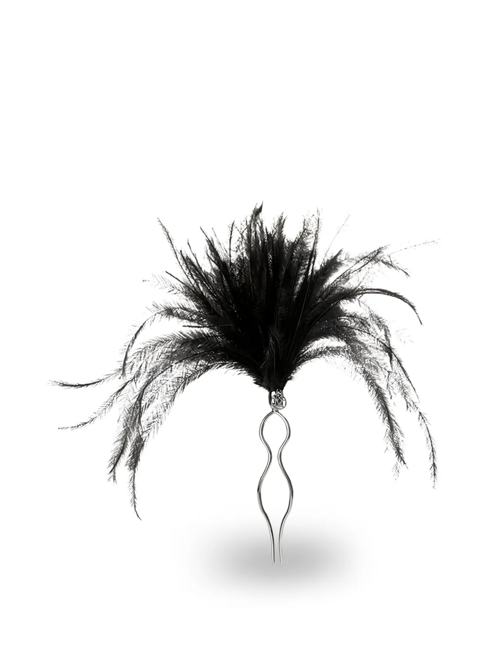 Maison Michel Olivia フェザートリム ヘアクリップ - ブラック Maison Michel Olivia フェザートリム ヘアクリップ - ブラック