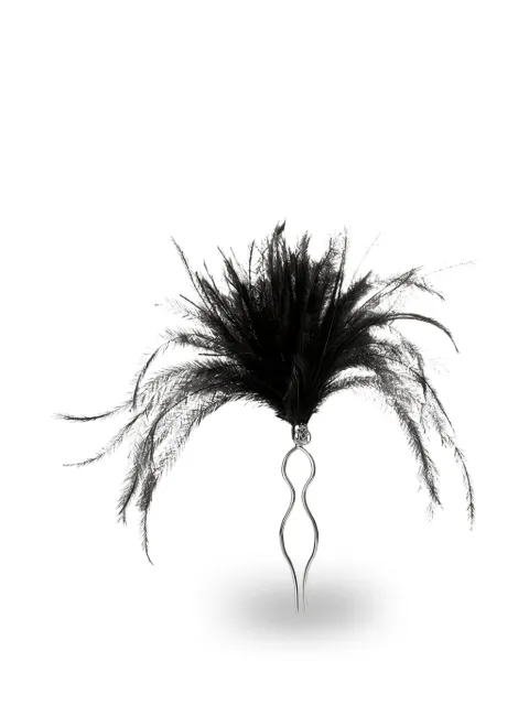Maison Michel Olivia feather-embellishment hair clip