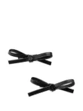 Maison Michel Emma bow-embellishment leather hair clip (set of two) - Black