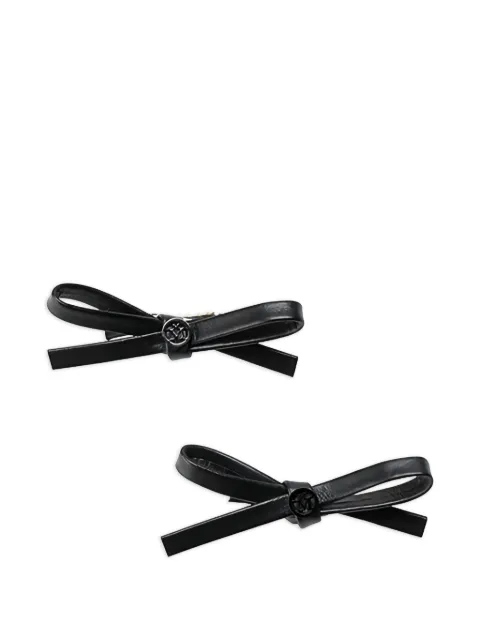 Maison Michel Emma bow-embellishment leather hair clip (set of two)