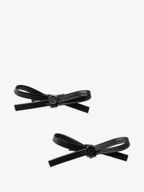 Maison Michel Kit 2 presilhas de cabelo Emma em couro com laço