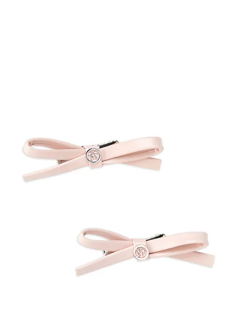 Maison Michel bow leather hair clips