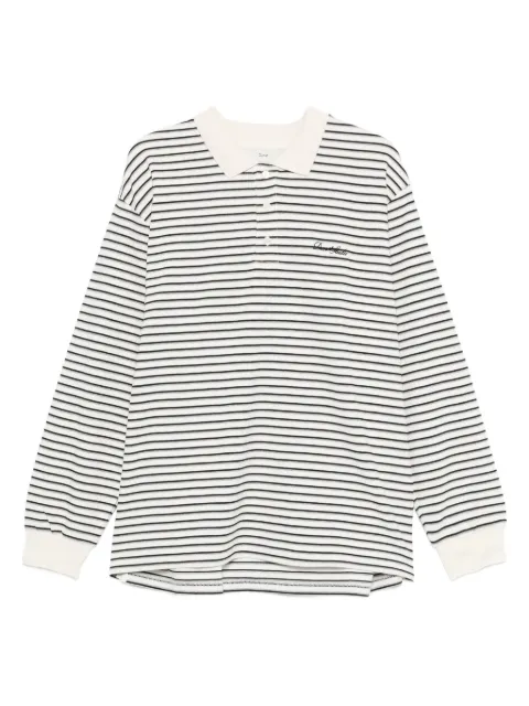 DUNST striped long-sleeve polo shirt