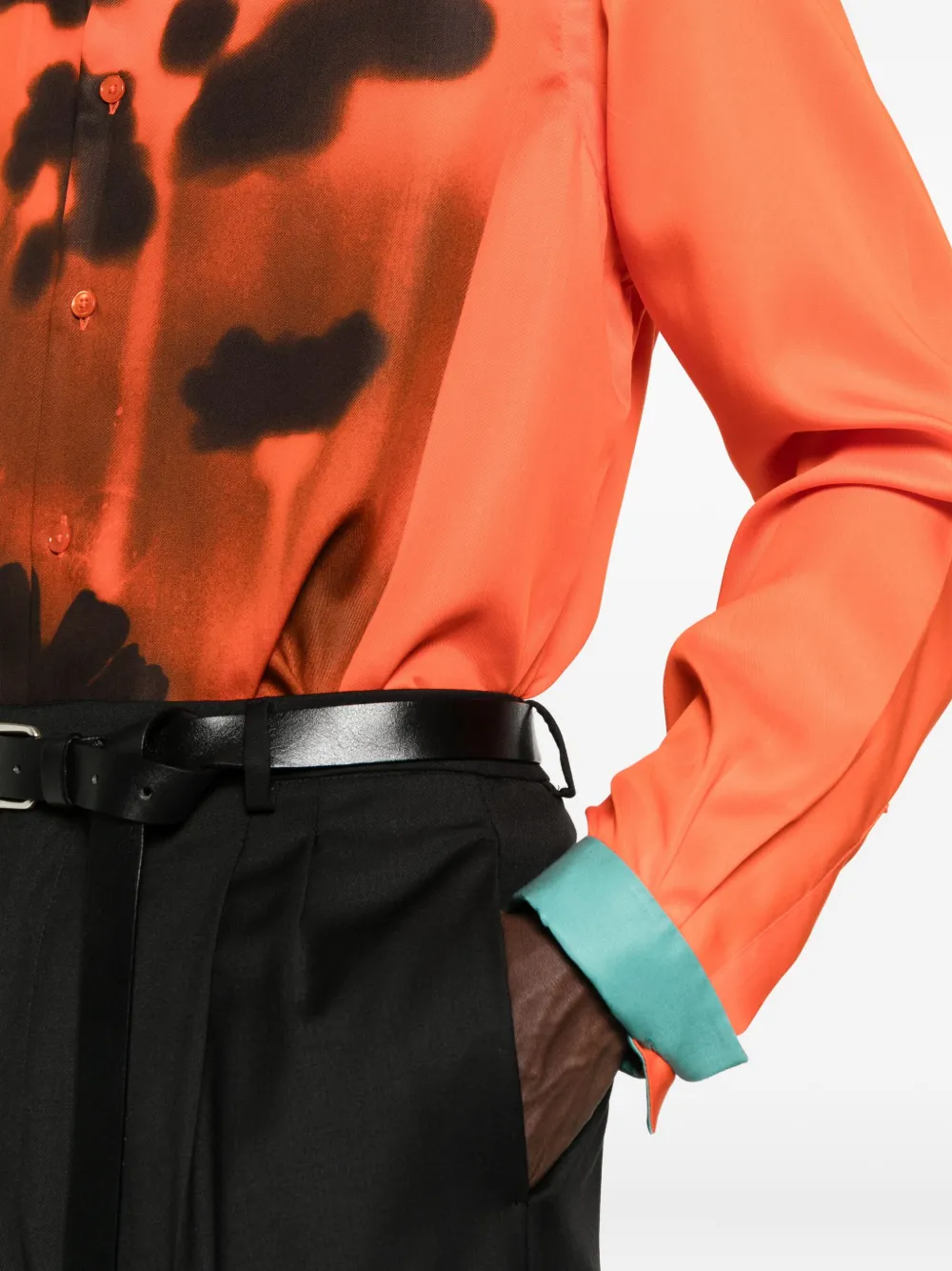 Paul Smith Field Flowers-print Shirt In Orange