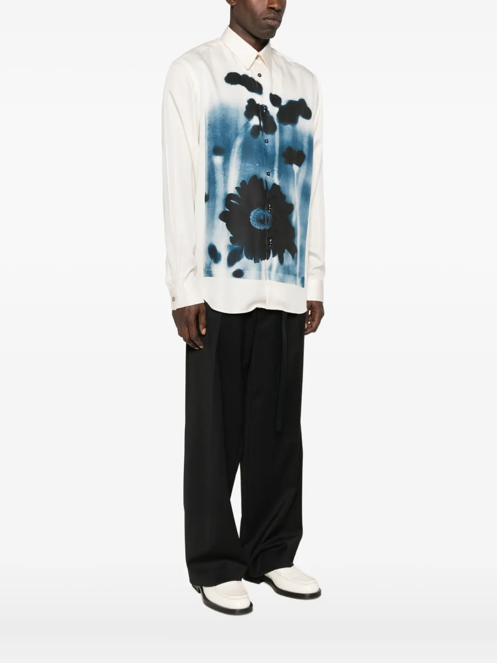 Paul Smith Floral-print Shirt In White
